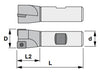 0.625" ENDMILL CUTTER, POSITIVE 90° EXACT ANGLE, 1" RELIEF LENGTH, 3.250" OAL WITH 2 POCKETS