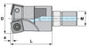 0.75" MODULAR ENDMILL CUTTER, 1.181" OAL, a = 0.035", M = M10 WITH 3 POCKETS