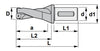 0.844" Drill Insert with 3.609" Cutting Length, OAL = 5.843", Maximum Depth = 2.532"