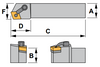 MCKN L 20-4D Tool Holder 75° End Cutting Edge Angle CN__43__ Insert