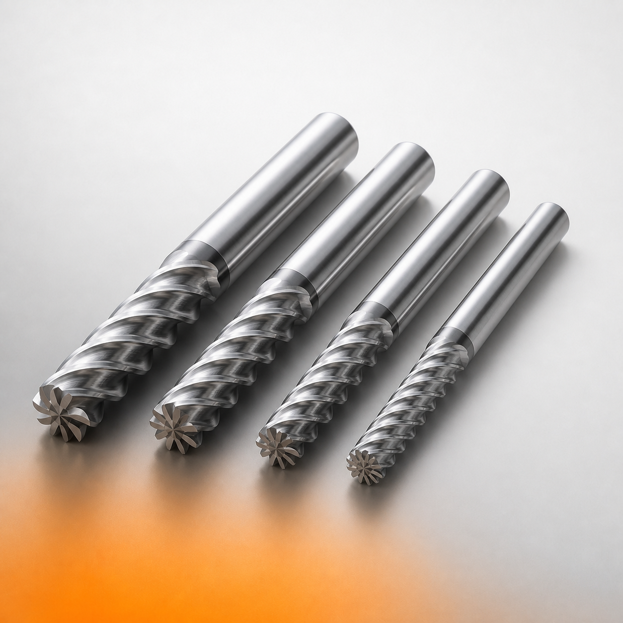 Multi-flute end mills for finishing
