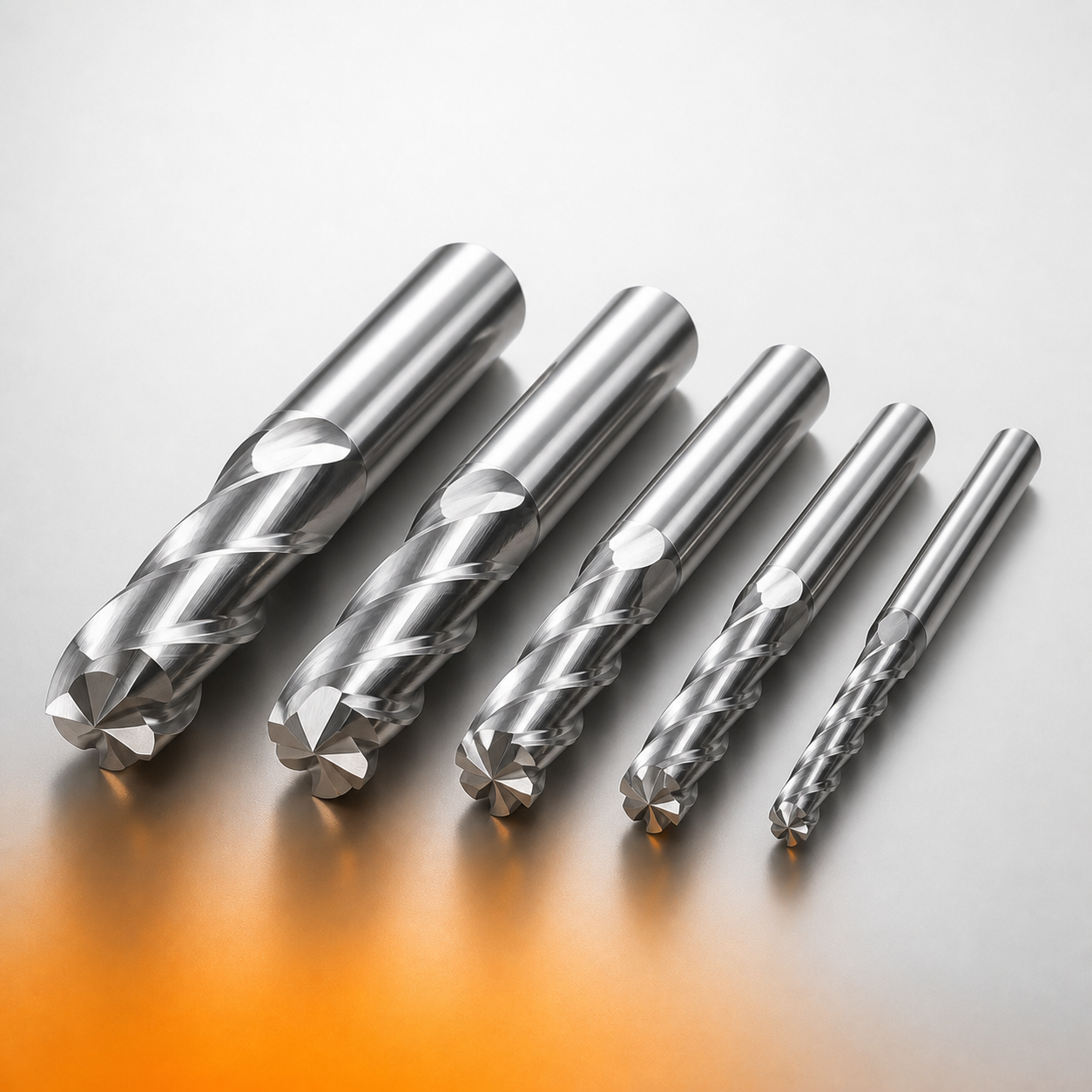 Spoon cutter end mills for aluminum