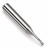 2-flute miniature ball nose HSS finishing end mill, bright uncoated, HTC Mfg.