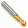 2-flute ball nose HSS finishing end mill, TiN coated, HTC Mfg.