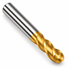 3-flute ball nose HSS finishing end mill, TiN coated, HTC Mfg.