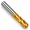 4-flute ball nose HSS finishing end mill, TiN coated, HTC Mfg.
