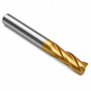 24.5mm End Mill Standard Length. Single End Square. Shank OD 25mm Flute Length 38mm OAL 100mm - 3 Flutes - TiN Coat — HTC Mfg.