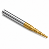 1/8" OD x 3/8" Shank OD x 1/2" LOC x 2-1/2" OAL 3-Flute SE Carbide End Mill 30° H CC 7° Taper TiN-V — HTC Mfg.