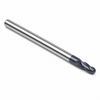Metric End Mills-Standard Length-Single End Ball-TiCN-3 FLute - 4MM X 4MM X 14MM X 50MM — HTC Mfg.
