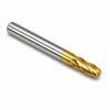 9/64" OD x 3/16" Shank OD x 5/16" LOC x 2" OAL 4-Flute DE Solid Carbide End Mill Ball Nose Stub Length TiN — HTC Mfg.