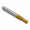 3/16" OD x 3/16" Shank OD x 1" LOC x 3-3/8" OAL 2-Flute DE Cobalt HSS Finishing End Mill 30° H CC SQ Long Miniature TiN-V — HTC Mfg.