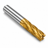 7/8" OD x 7/8" Shank OD x 3-1/2" LOC x 5-1/4" OAL 4-Flute SE Cobalt HSS Truncated Roughing End Mill 30° H NC SQ Long TiN-V — HTC Mfg.