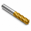 1" OD x 1" Shank OD x 6" LOC x 8-1/2" OAL 5-Flute SE Cobalt HSS Truncated Roughing End Mill 30° H NC SQ Extra-Long TiN-V — HTC Mfg.