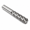 1" OD x 1" Shank OD x 6" LOC x 8-1/2" OAL 6-Flute SE Cobalt HSS Truncated Roughing End Mill 30° H NC SQ Extra-Long Bright Finish (Uncoated) — HTC Mfg.