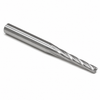 3/32" OD x 1/2" Shank OD x 3/4" LOC x 3" OAL 4-Flute SE HSS Tapered End Mill 30° H CC 25° Taper Bright (Uncoated) — HTC Mfg.