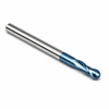 1/8" Solid Carbide End Mill Single Standard End Ball. Shank OD 1/8", Flute Length 1/2", OAL 1-1/2'' - 2 Flutes Sky Coat — HTC Mfg.