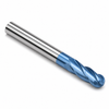 13/16" Solid Carbide End Mill Single Standard End Ball. Shank OD 7/8", Flute Length 1-1/2", OAL 4'' - 4 Flutes Sky Coat — HTC Mfg.
