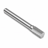 3/4" SA Shape Carbide Burr. Single Cut Cylinder without End Cut. LOC 1/2" Shank OD 1/4" OAL 2-1/2" - Uncoated — HTC Mfg.