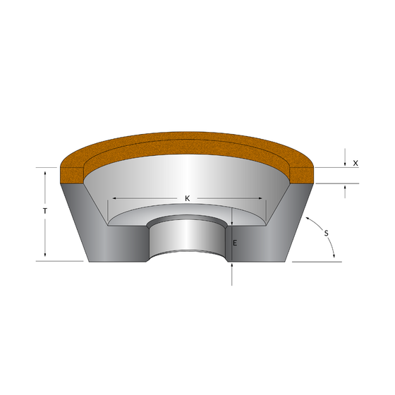 11A2 75x4x6 T= 45 Bore 31.75 Grit D54 Concentration SQ125 Hybrid Bond M414