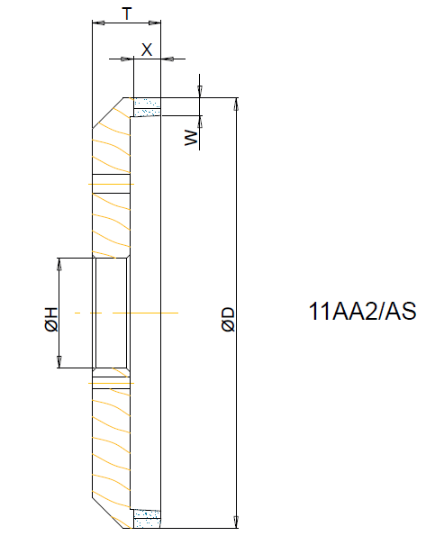 11AA2/AS 125x5x6 T=18 Bore 32 Grit D46/126 Concentration W100/125 Bond DRY7/DRY7