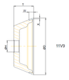 11V9G 100x10x3 T=35 Bore 31.75 Grit D64 Concentration W125 Polymide Bond EDG7