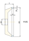 11V5X 100x4x6 T = 30 Bore 31.75 Grit B91 Electroplated Concentration W125 Bond TOP8 SCTools