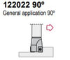 0.625" ENDMILL CUTTER, POSITIVE 90° EXACT ANGLE, 1" RELIEF LENGTH, 6" OAL WITH 2 POCKETS