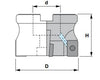 1.5" Shell Mill Cutter, Positive, 90° Exact Angle D = 1.5" H = 1.75" with 6 Pockets