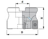 2" Shell Mill Cutter, Positive, 90° Exact Angle D = 2" H = 1.75" with 5 Pockets