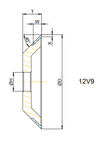 12V9P 100x10x2 T = 20 Bore 31.75 Grit D64 Electroplated Concentration W125 Bond PRO7 SCTools