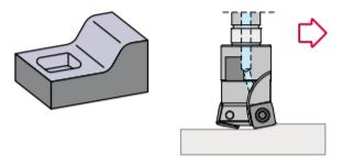 1.25" MODULAR ENDMILL CUTTER, 1.693" OAL, a = 0.035", M = M16, WITH 5 POCKETS