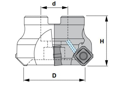 3" Shell Mill Cutter, Positive, 45° Exact Angle D = 3" H = 2" with 7 Pockets