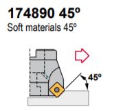 4" Shell Mill Cutter, Positive, 45° Exact Angle D = 4" H = 2" with 6 Pockets