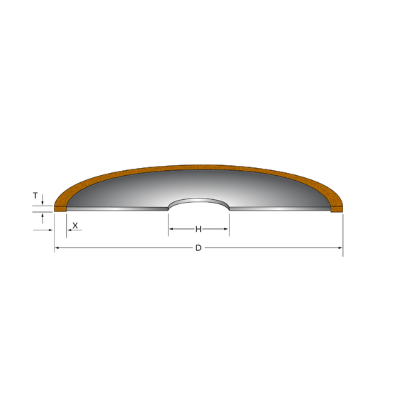 1A1R 125x1.3x5 T=1 Bore 20 Grit B151 Concentration WD100 Bond CNC2