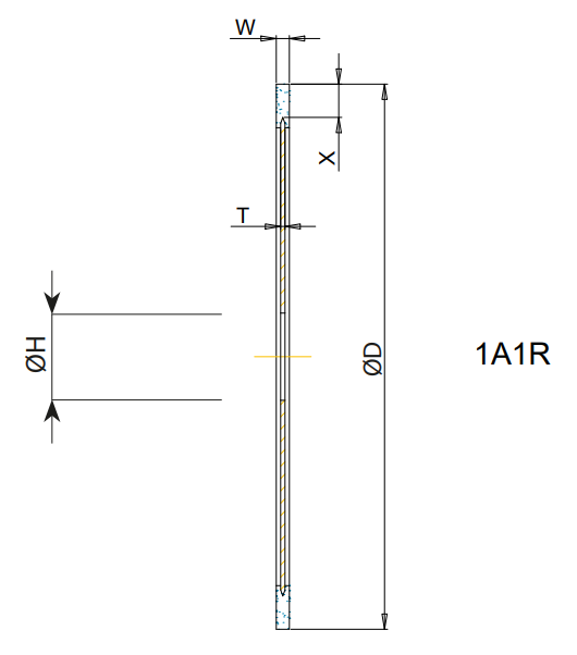 1A1R 150x1.2x5 T = 1 Bore 20 Grit D151 Concentration WN100 Bond DRY7 SCTools