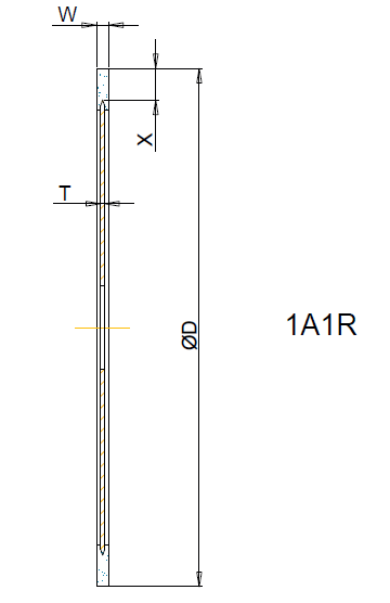 1A1R 200x1,2x7 T=1 Bore 31.75 Grit D126 Concentration W100 Bond DRY7