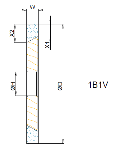 1B1V 100x15x10/15 T=15 Bore 31.75 Grit D64 Concentration SY125 Hybrid Bond M404