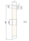 1V1/45° 125x10x10 T=10 Bore 31.75 Grit B91 Concentration SA125 Bond M413