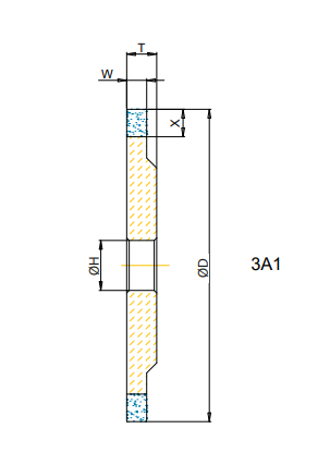 3A1 100x4x6 T=10 Bore 32 Grit D76 Concentration WN100 Bond UNI3 SCTools