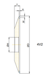 4V2/35° 200x3.5x2 T=12 Bore 32 Grit D54 Concentration WN125 Bond CNC3 SCTools