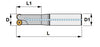 1" ENDMILL CUTTER, POSITIVE 90° EXACT ANGLE, 2" RELIEF LENGTH, 6" OAL, WITH 2 POCKETS