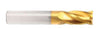 12.5mm End Mill Standard Length. Single End Square. Shank OD 14mm Flute Length 30mm OAL 75mm - 4 Flutes - TiN Coat
