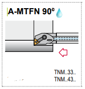 A20U-MTFN L 3 - 90° Side & End Cutting Edge Angle