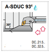 A12S-SDUC L 3M - 93° Side & End Cutting Edge Angle