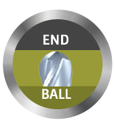 1/2" End Mill Double End Ball. Stub Length. Flute Length 5/8" OAL 3" - 2 Flutes TiN Coated