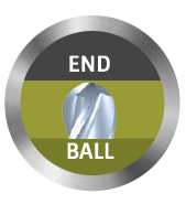 7/16" End Mill Single End Ball. Flute Length 1" - OAL 2-1/2" - 4 Flutes Uncoated