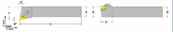 MCLNL 85-5D Tool Holder -5 End Cutting Edge Angle for Negative 80 Diamond CNM_ Inserts