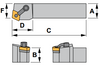 MCRN L 16-5D Tool Holder 75° End Cutting Edge Angle CN__54__ Insert
