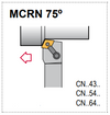 MCRN L 12-4B Tool Holder 75° End Cutting Edge Angle CN__43__ Insert