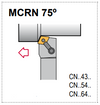 MCRN L 16-4D Tool Holder 75° End Cutting Edge Angle CN__43__ Insert